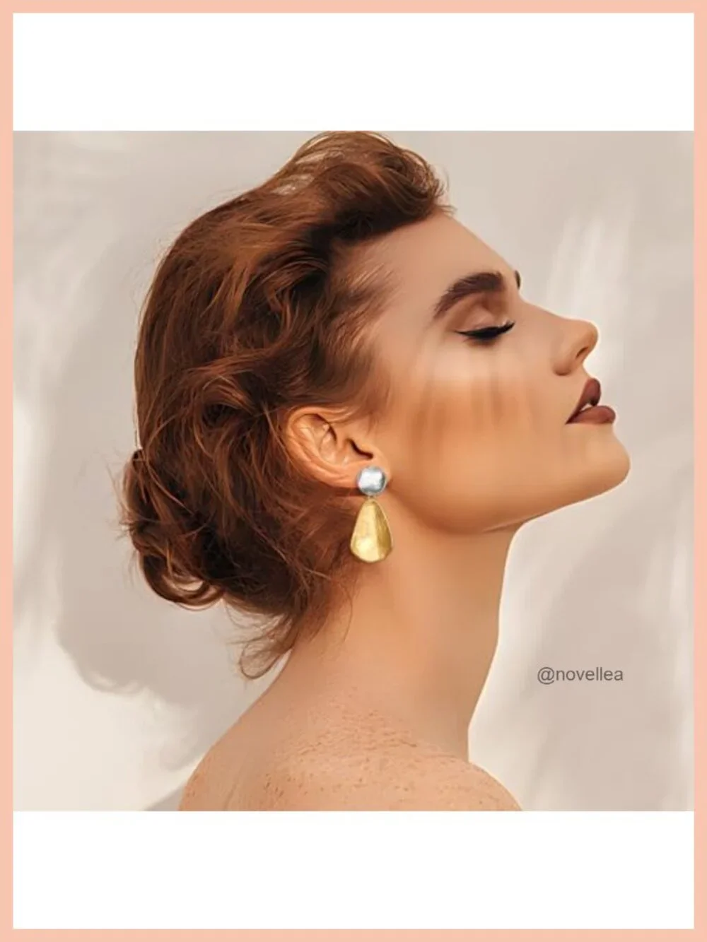 Gold Plated Geometric Chunky Dangle Earrings Statement Drop Hammered